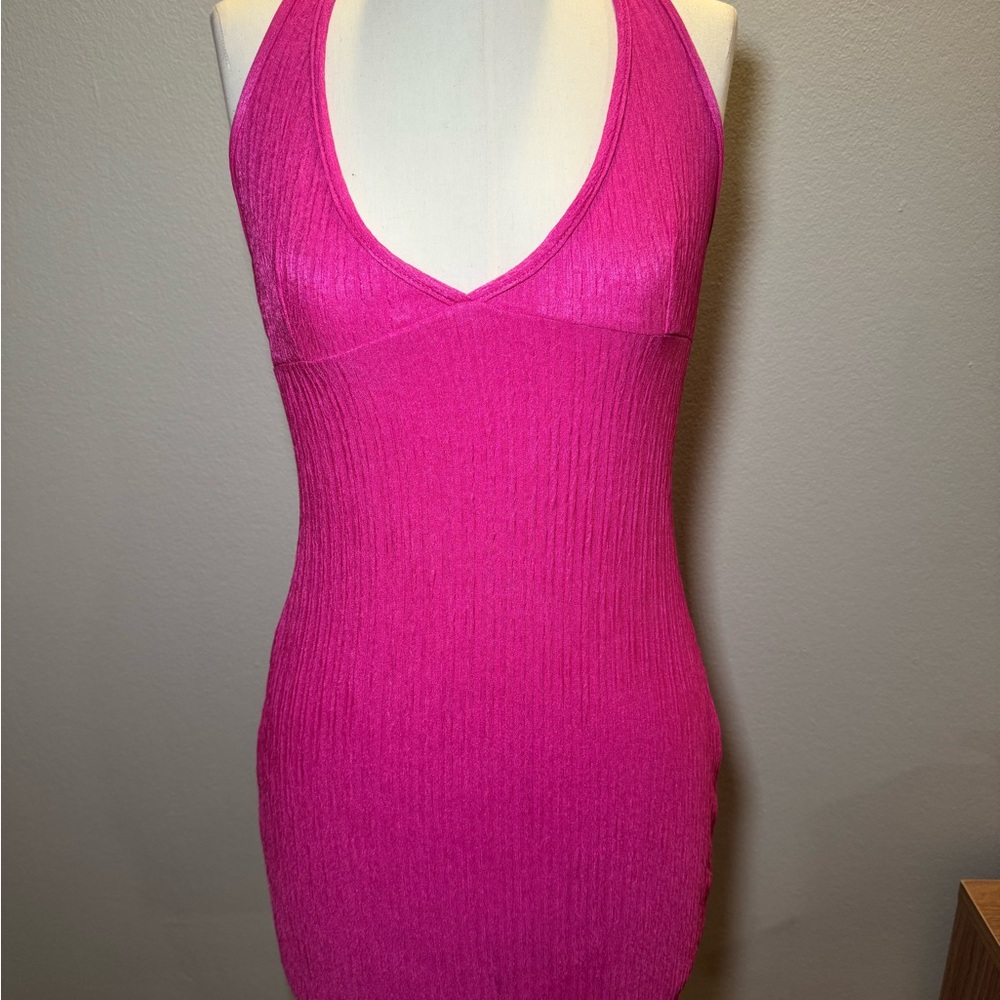 Vibrant Pink Halter Dress